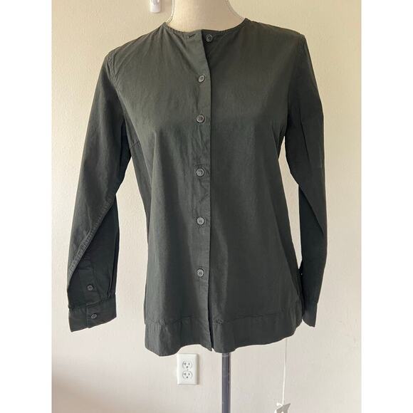 CASEY/CASEY Verger Shirt in Dark Khaki, size XS Minimalist Goth - Picture 7 of 13